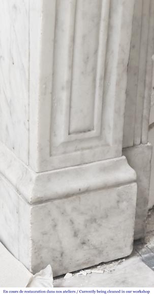 Carrara marble mantelpiece with corbel-style supports, Napoleon III period-4
